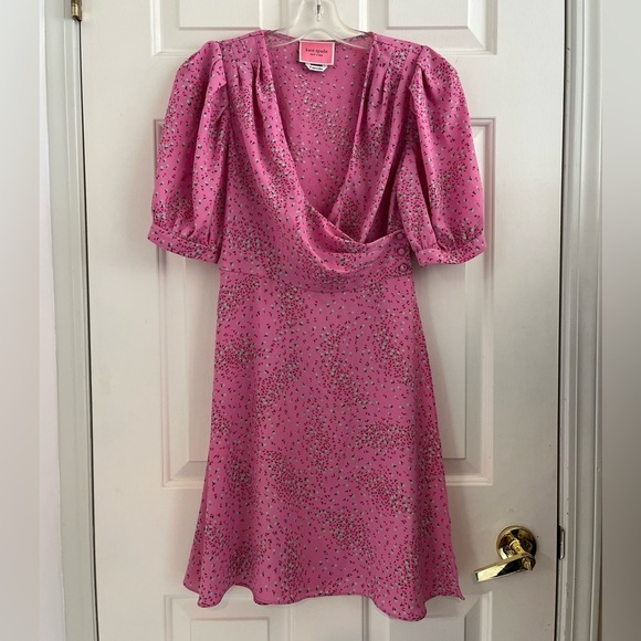 Kate Spade New Meadow Faux Wrap Wrap Dress 0 Floral Pink - Picture 4 of 15